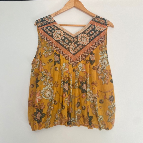 Free People M Havana Floral Print Surplice Top - Picture 5 of 12
